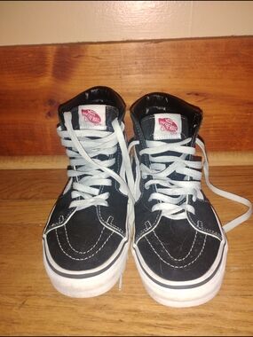 Vans High-Top Sneakers in Black with White Accents